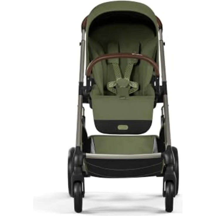 Cybex Balios S Lux Kombikinderwagen, inkl. faltbarer Babywanne, Moss Green, komfortable Federung und pannensichere All-Terrain-Räder – Bild 5