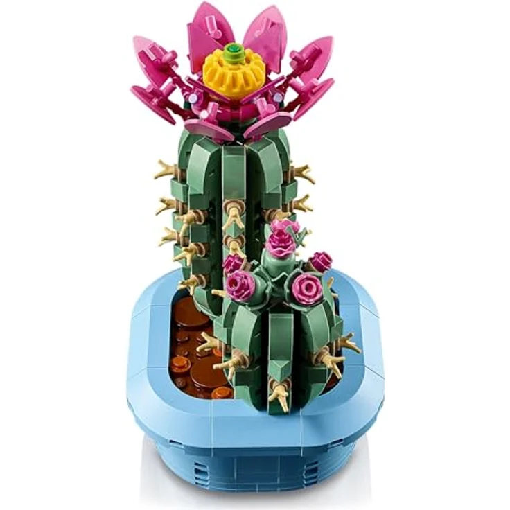 LEGO Botanicals Blühender Kaktus 11509, DIY Deko Set mit 2 Kakteen und pinken Blüten im pastellblauen Topf, Geschenk für Pflanzenfans ab 9 Jahren – Bild 3