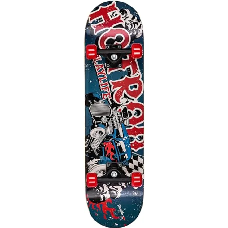 Playlife Skateboard Hotrod, 31" / 8" - 79cm / 20,5cm, mit 50x36mm 92A Rollen, ABEC 5 Kugellager, Art. nr.: 880325