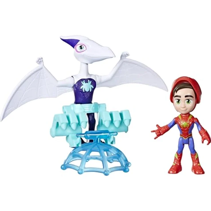 Spidey and his Amazing Friends Marvel Spidey und Seine Super-Freunde Dino-Webs Ghostasaurus & Spidey, 10 cm Action-Figur mit abnehmbaren Zubehör und 12,5 cm Dinofigur – Bild 3
