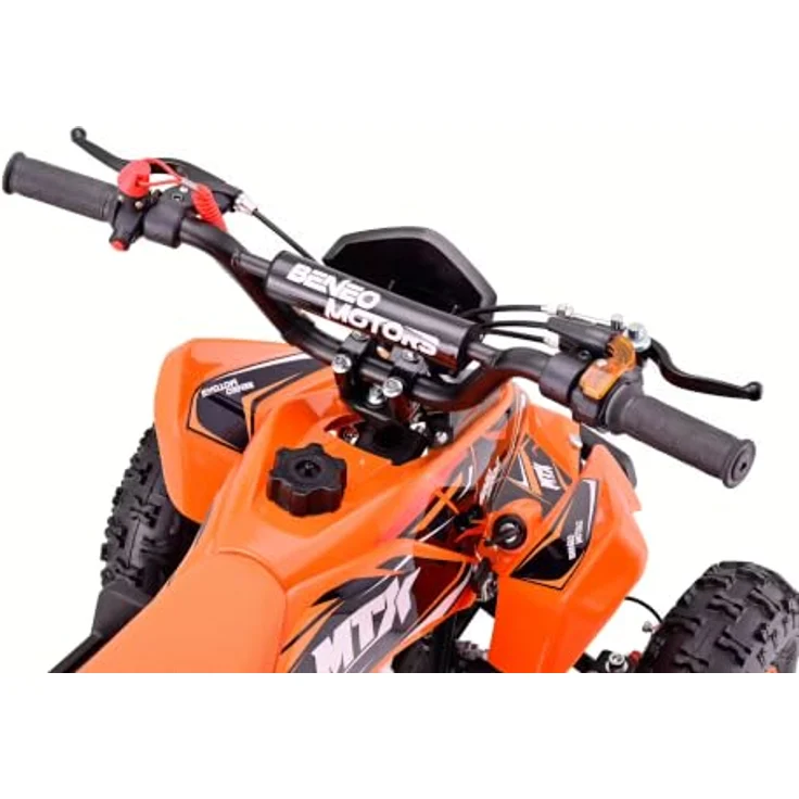 Beneo Motors MTX 49 cc, Benzin-Quad für Kinder mit Zweitaktmotor, Automatikgetriebe, Elektro- und Seilzugstart, Geschwindigkeitsbegrenzung, orange – Bild 6
