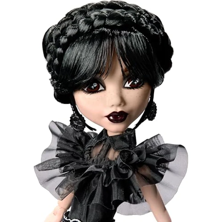 Mattel® Anziehpuppe Monster High x Wednesday Addams Raven Dress Skullector Doll, Gothic-Stil, Nevermore Academy-Uniform, Schwarz – Bild 2