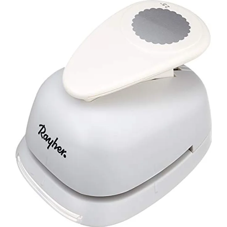 Rayher Hobby 8964300 Motivstanzer Rund/Kreis, mit Zierrand, 6,35cm- 2,5 Zoll, geeignet für Papier/Karton