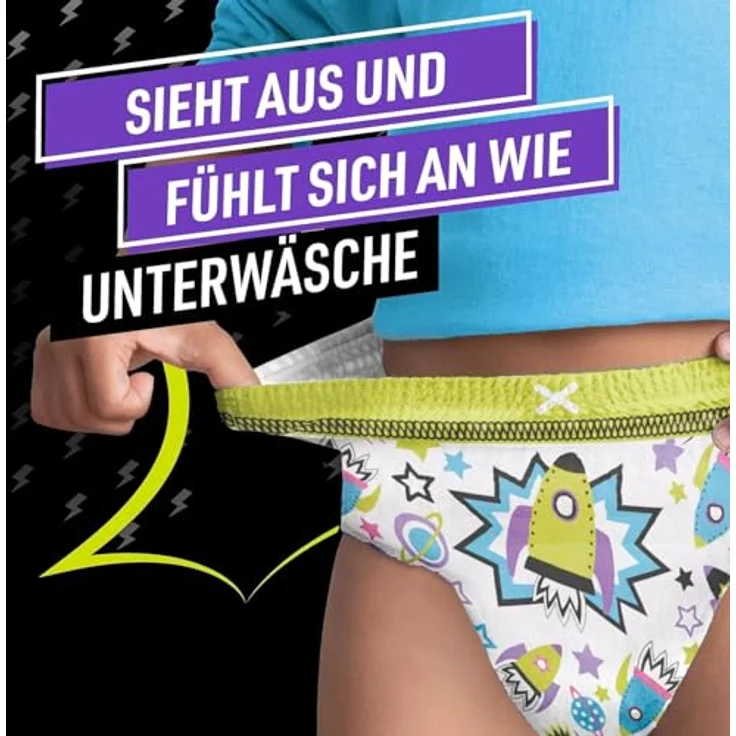 Pampers Ninjamas Pyjama Pants, Höschenwindeln für Kinder, 17-30 kg, Spaceships, 10 Stück – Bild 4