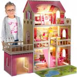 Kinderplay Dolls & Strollers Puppenhaus Puppenhaus Holz Gross, Puppenvilla - Barbie Traumvilla