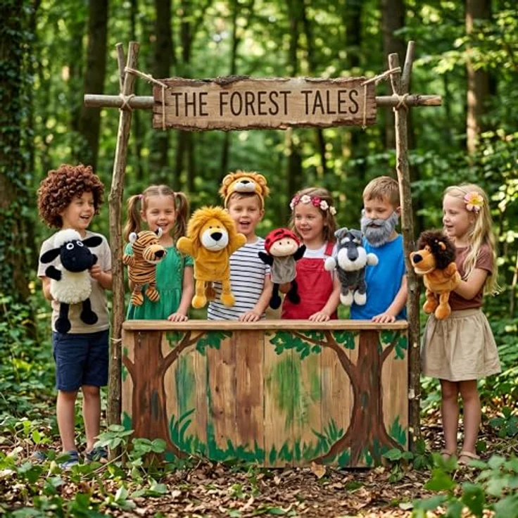 LOMTRATS Tier-Handpuppen Set für Kinder, inkl. Wolf, Tiger, Löwe, Affe mit Beinen, 30 cm, aus PP-Baumwollstoff, ideal für Geschichtenerzählen und Vorschule – Bild 5