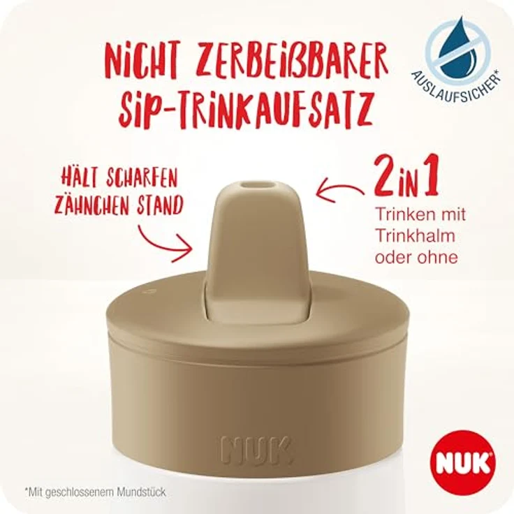 NUK Mini-Me Flip, Edelstahl-Wasserflasche für Kleinkinder mit Strohhalm, 500 ml, auslaufsicher und bruchsicher, lila Blume, ab 12 Monate – Bild 3