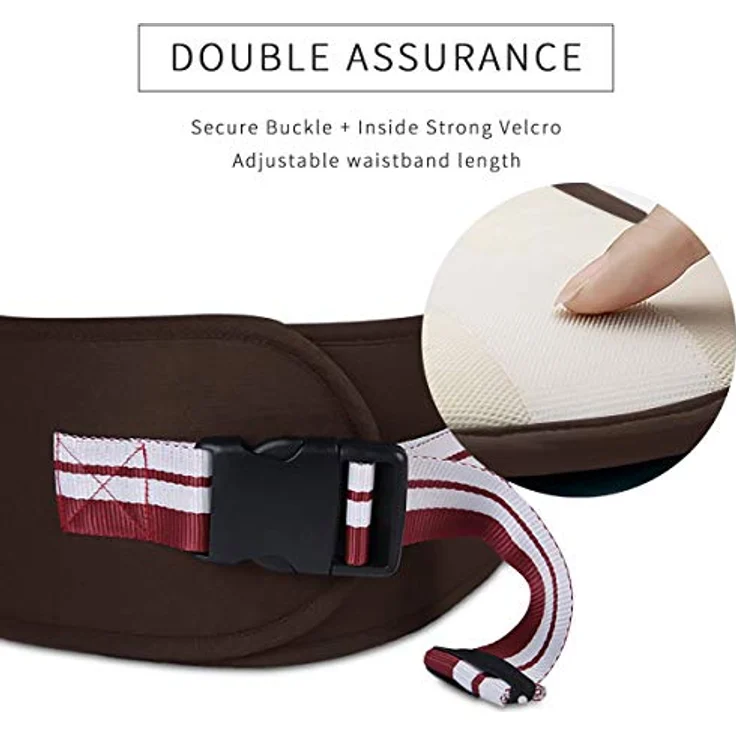 SONARIN Multifunktionaler Hipseat Baby Carrier Babytrage,Freie Größe,Kleinkind-Hüft-Sitzträger,Vorderer Träger-Gurt,4 tragende Positionen(Braun) – Bild 7