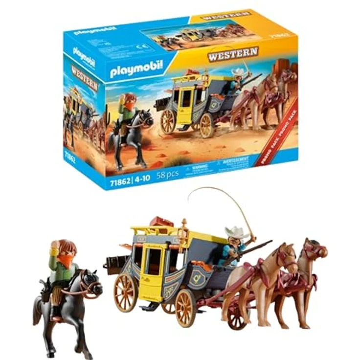 PLAYMOBIL Postkutschenüberfall, Spielset mit Figuren & Pferden, für Kinder ab 4 Jahren, fördert Kreativität & Rollenspiel, 71862 – Bild 1