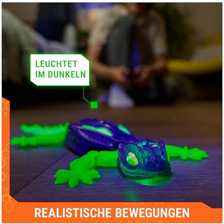 Spin Master HEX Wall Crawler Gecko, Glow-in-the-Dark ferngesteuertes interaktives Spielzeug mit LED-Augen und Wandkletter-Funktion – Bild 3