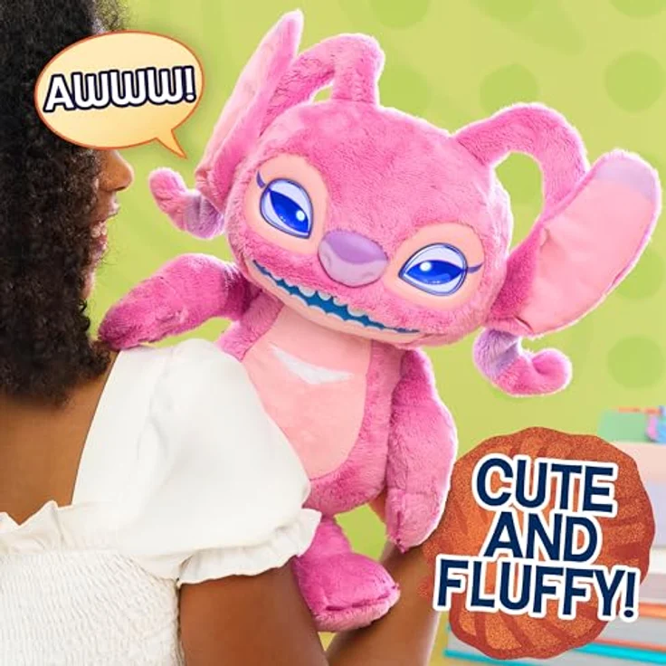 Just Play Disney Stitch Angel, 34 cm interaktives Plüschtier mit 50+ Sounds & Reaktionen, animierte LCD-Augen, für Kinder ab 3 Jahren – Bild 4