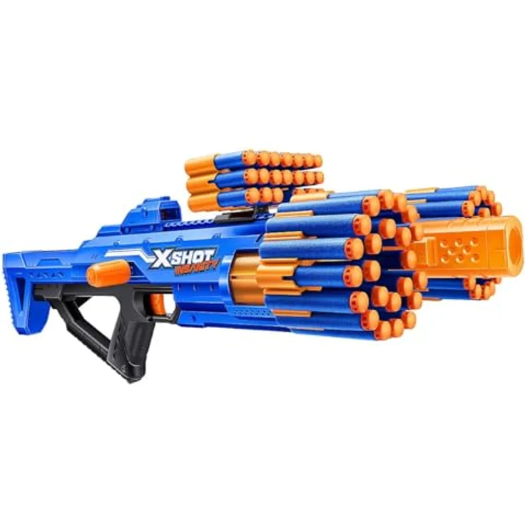 XSHOT X-Shot Insanity 4 Blaster Mad Mania Combo, motorisierte Blaster-Set mit Motorized Clip Mania, Berzerko, Rage Fire und Manic Blaster, inkl. 72 Darts, Reichweite bis zu 30 Metern – Bild 5