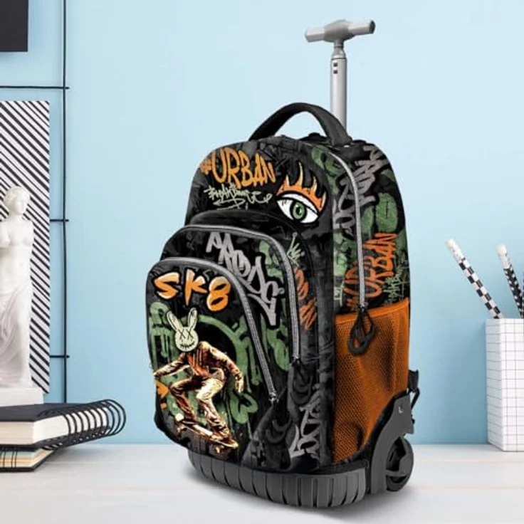 Karactermania Schulrucksack One Piece Ruffy "Luffy Gear 5", Trolley-Rucksack mit praktischen Rollen, 39L Volumen, 2 Hauptfächer, gepolsterte Tasche für elektronische Geräte, 47 cm hoch – Bild 8