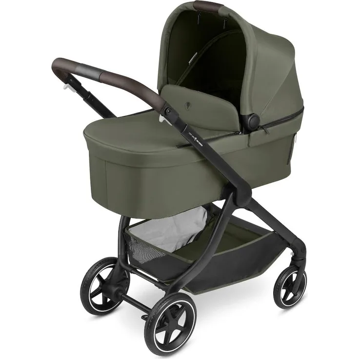 ABC Design City Life All in One Set + Isofix Base Root, 4-in-1 Kombikinderwagen mit Neugeborenenwanne, Farbe: Avocado