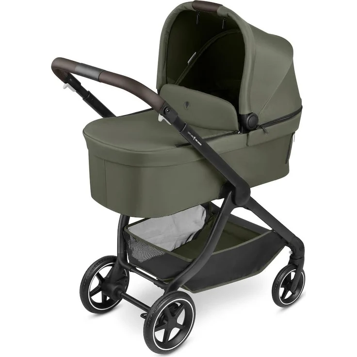 ABC Design City Life All in One Set + Isofix Base Root, 4-in-1 Kombikinderwagen mit Neugeborenenwanne, Farbe: Avocado