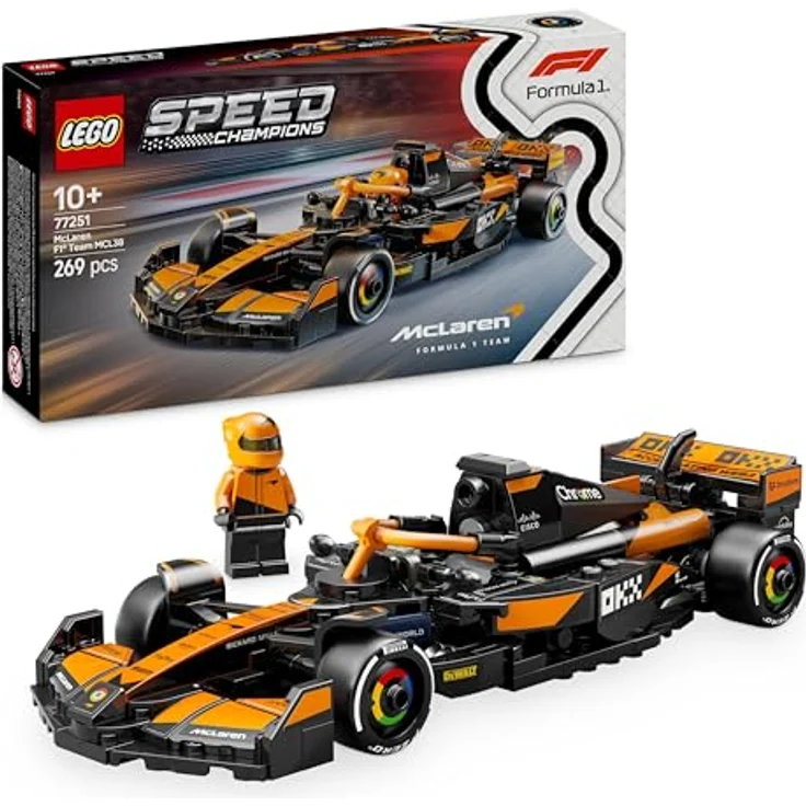 LEGO Speed Champions 77251 McLaren F1® Team MCL38, Bausatz für Formel 1 Rennauto mit 1 Minifigur, 269 Teile, Mehrfarbig – Bild 1