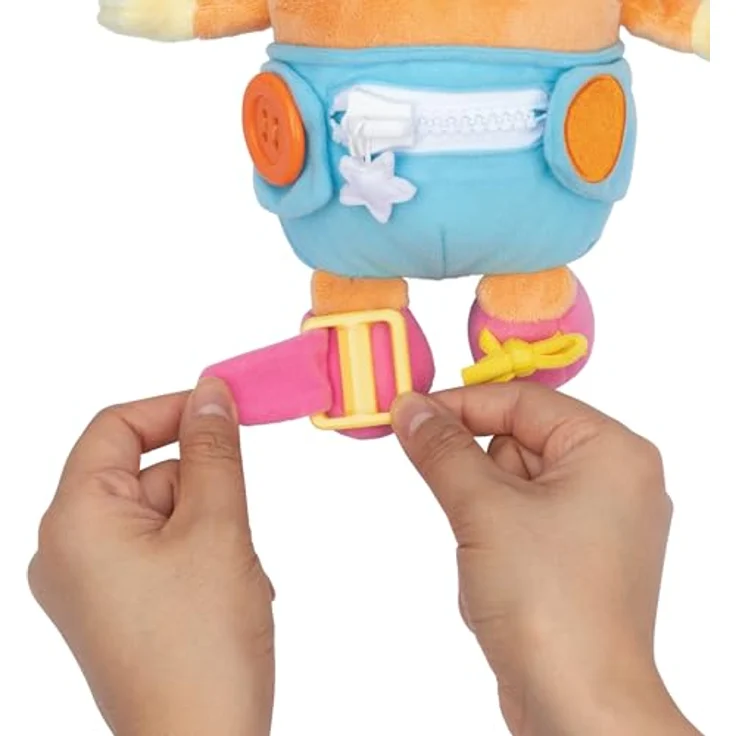 Moose Spectron Bluey Baby-Bingo-Kleid und Plüschtier, 25 cm groß mit Windel, Reißverschluss, Schnalle und Schuhschnürsenkeln – Bild 3