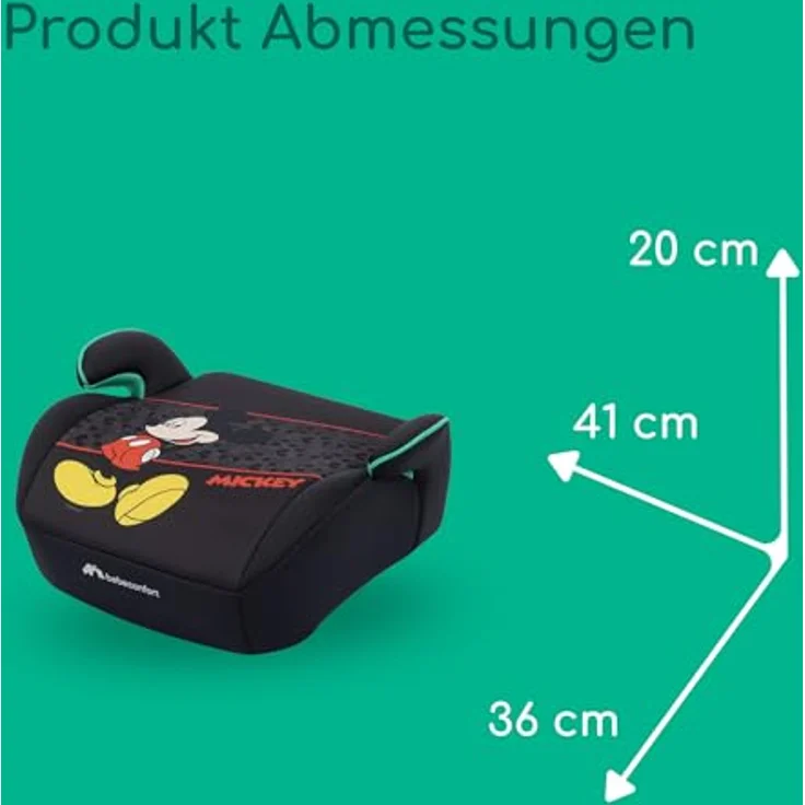 Bebeconfort Manga i-Safe, Sitzerhöhung für Kinder 6-12 Jahre (128-150 cm), Disney - Authentic Mickey, i-Size Norm, leichte Montage mit Fahrzeuggurt, waschbarer Bezug – Bild 8
