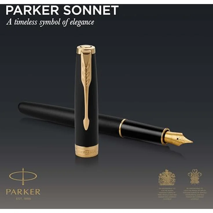 Parker Pen Sonnet, Schreibstift mit elegantem Design in Gold und Schwarz – Bild 2