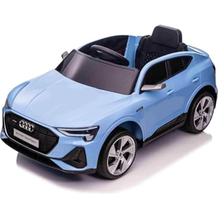 Beneo Motors Elektrisches Kinderauto Audi E-tron Sportback 12V, blau, mit breitem Einzelsitz, Dreipunkt-Sicherheitsgurt, 2,4 GHz Fernbedienung, USB/AUX-Eingang, Federung und LED-Beleuchtung – Bild 5