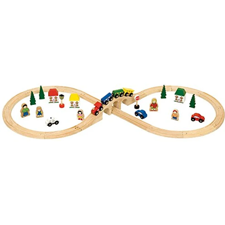 Bigjigs Rail Holzeisenbahn Set 8, 27 Teile, 1.02m x 46cm, geeignet für Kinder ab 3 Jahren – Bild 4