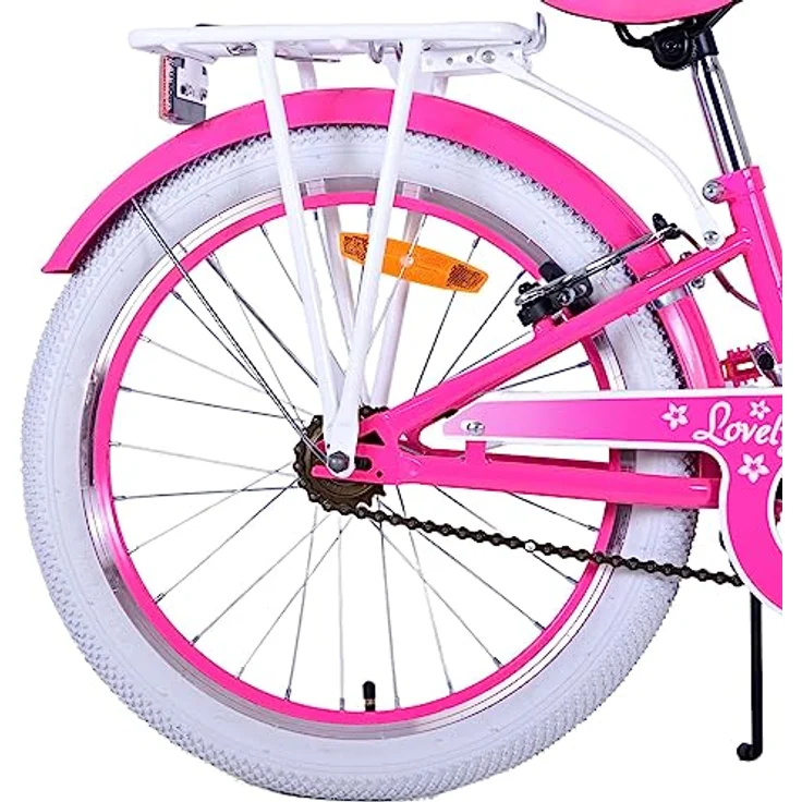 Volare Kinderfahrrad 20 ZOLL Kinder Mädchen Fahrrad Kinderfahrrad Rad LOVELY Rosa 22121, 1 Gang, Korb, Seitenständer, Gepäckträger – Bild 6
