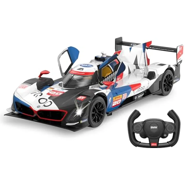 JAMARA BMW M Hybrid V8 LMDH 1:14, Ferngesteuertes Modellauto mit 2,4 GHz Steuerung, manuell zu öffnenden Türen, weiß