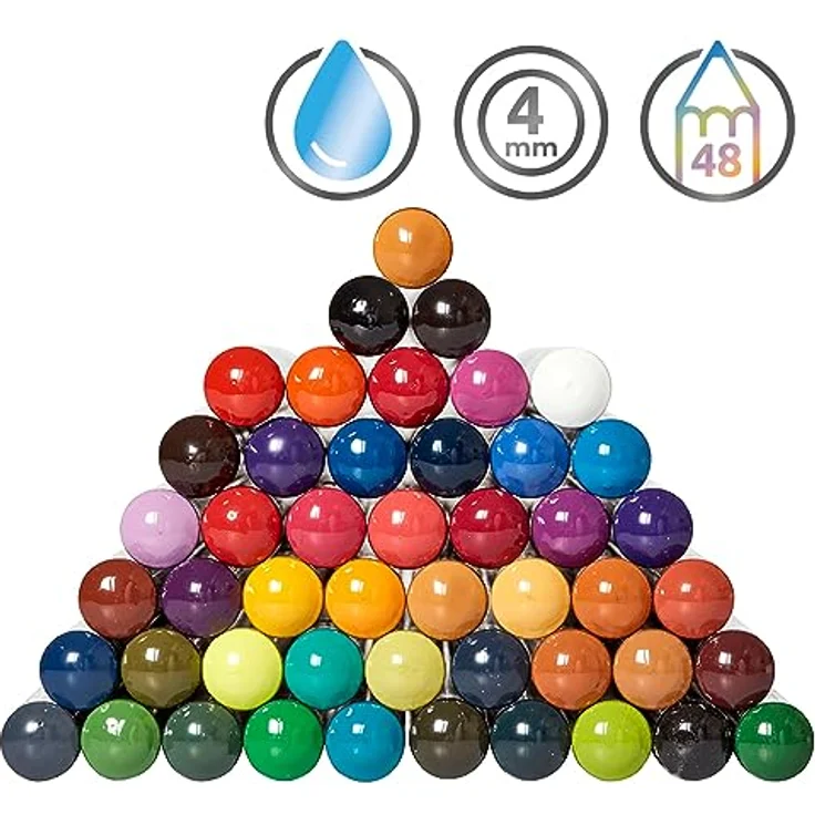 Derwent Inktense Aquarellstifte, 48er Set in Holzbox, wasserlöslich, 4 mm Premium-Kernstärke, für Malen und Basteln, professionelle Qualität – Bild 5