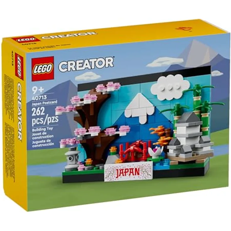 Stein-Experte Lego® 40713 Postkarte aus Japan, Set mit 262 Teilen, Deko-Postkarte mit Kirschblüten & Pagode