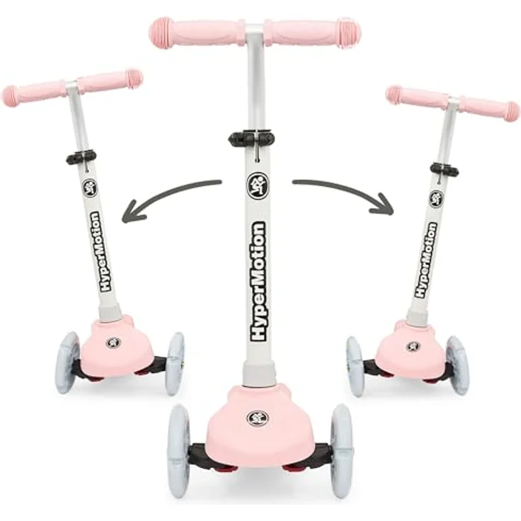 HyperMotion TRINGO Dreirädriger Kinder-Scooter mit LED-Rädern – höhenverstellbar, ab 3 Jahren, Rosa – Bild 5