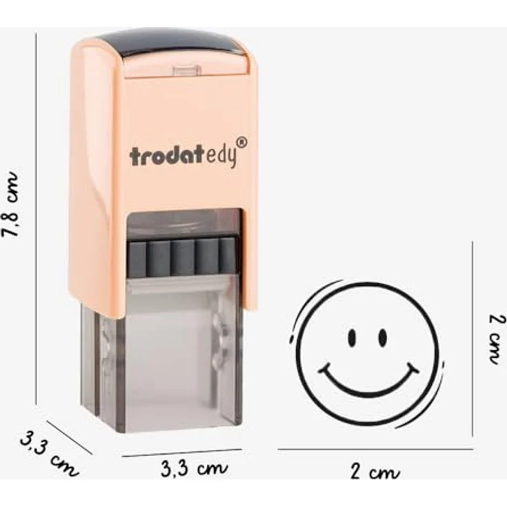 trodat edy®Fix Motivstempel Smiley, 2,0 x 2,0 cm, schwarz, Gehäuse pastell-creme – Bild 3
