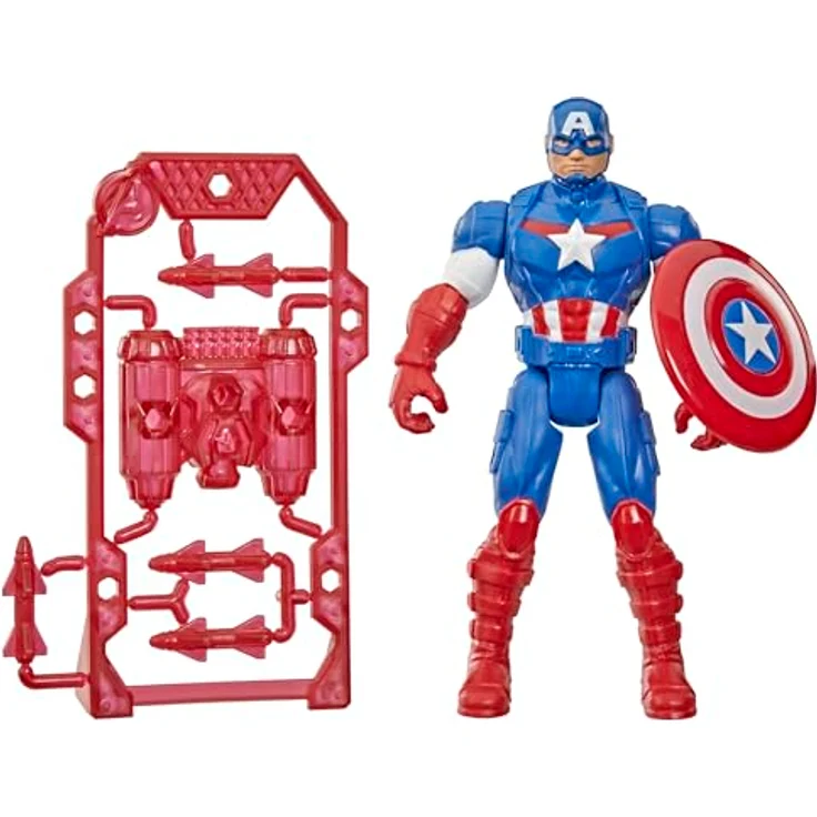 Marvel Avengers ActionVerse Captain America Action-Figur (11,4 cm) mit 9 Bewegungspunkten und 6 abnehmbaren Accessoires, Superhelden-Spielzeug für Kinder ab 4 Jahren – Bild 3