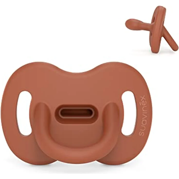 Suavinex, Schnuller aus Silikon, für Babys 0-6 Monate, Schnuller mit physiologischem Sauger Sx Pro, Symmetrisch, Superweich und Flexibel, Einschlafschnuller, Colour Essence, Orange – Bild 1