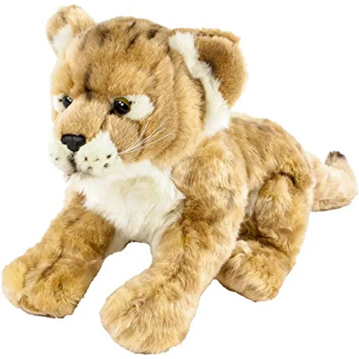 Teddys Rothenburg Kuscheltier Löwenbaby sitzend, beige/weiß, 30 cm (mit Schwanz 45 cm), Plüsch, Uni-Toys Qualität