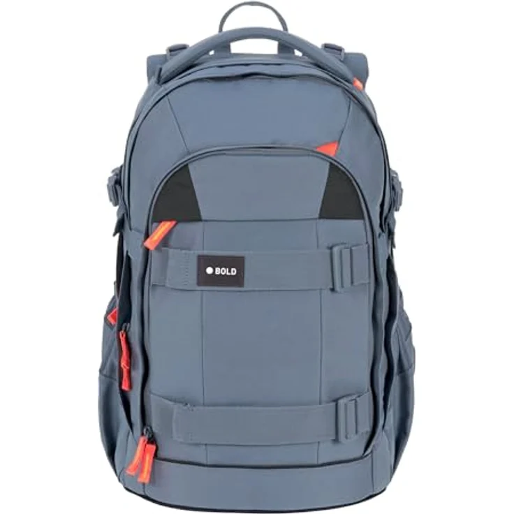 LÄSSIG BOLD Schulrucksack, ergonomisch mit Reflektoren und höhenverstellbarem Rückenteil, 30 l, blau – Bild 1