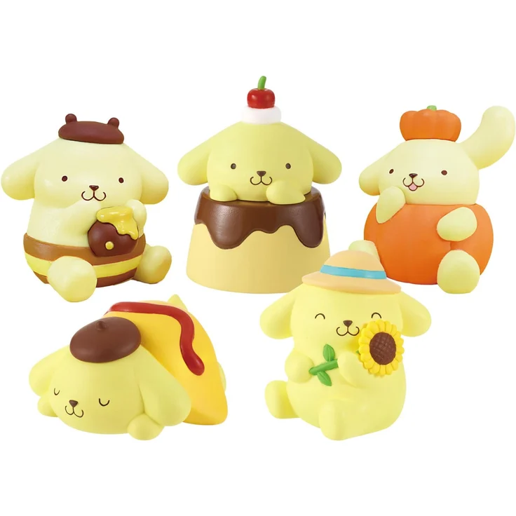 Takara Tomy Sanrio Twinchees Minifiguren Pompompurin, 5 cm, Blind Pack Display mit 24 Einheiten