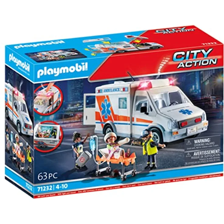 PLAYMOBIL Krankenwagen – Version 2023, Mehrfarbig, 71232