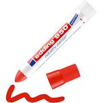 edding 950 Industrie Pastenmarker - rot - 1 Stift - Rundspitze 10 mm - Marker zum Beschriften von Metall, Stein, Holz - raue oder nasse Oberflächen - permanent, wasserfest