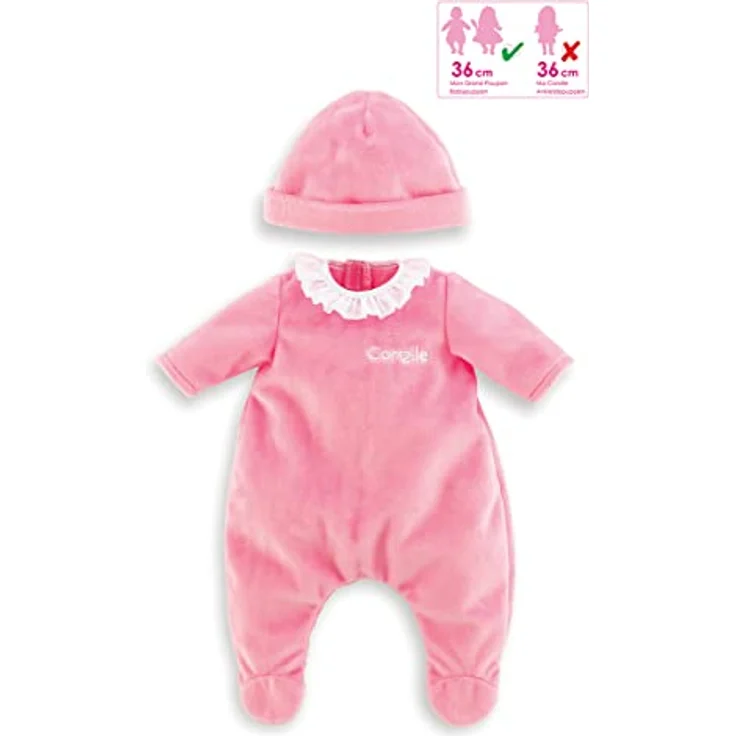 Corolle 9000141130 - Mon Grand Poupon Pyjama, Mütze, für alle 36cm Corolle Babypuppen, ab 2 Jahren – Bild 3