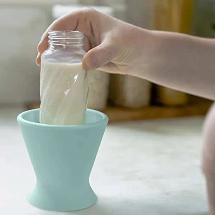 Ingenuity Bokee Babyflaschenhalter Hands Free - EIN-Hand-Flasche oder Trinkbecher Vorbereitung für Baby bis Kleinkind, Grünblau – Bild 5