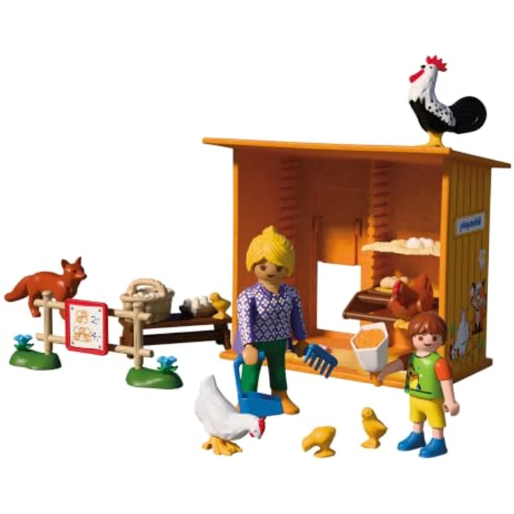 Playmobil Hühnerstall 72168, Spielset mit Nistbereich, Hofladen und Fuchs für realistische Farmgeschichten – Bild 6