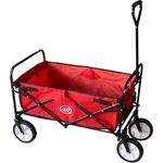 Ambia Garden Bollerwagen Ab100, faltbar, rot, 54x62x103 cm, bis 80 kg belastbar, mit 360° drehbaren Vorderrädern