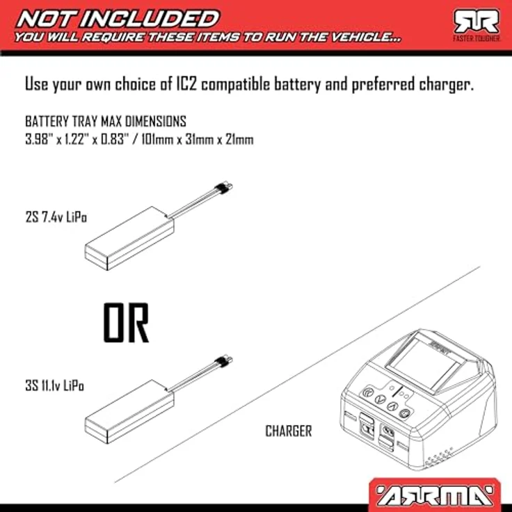 Arrma RC SC Truck Mojave Grom 223S BLX 4X4 Small Brushless RTR, Desert Truck mit 2S- und 3S-Fähigkeit – Bild 2
