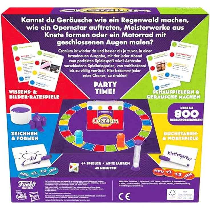 FUNKO GAMES Cranium Original, Partyspiel für 4+ Spieler, 800 Herausforderungen, ab 12 Jahren, Gesellschaftsspiel auf Deutsch, 45 Minuten Spieldauer – Bild 4