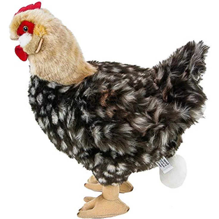 Teddys Rothenburg Kuscheltier Henne Hilde 37 cm grau/braun Huhn mit Ei Plüschhenne Plüschtier – Bild 3