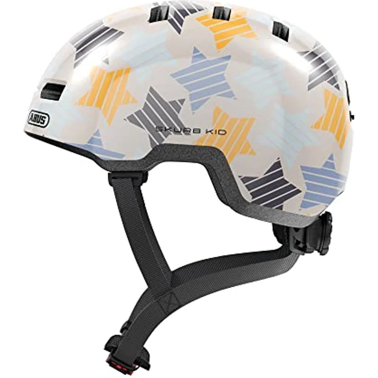 ABUS Kinderhelm Skurb Kid - robuster Fahrradhelm im Skater-Look mit Platz für einen Zopf und vielfältigen Designs - für Mädchen und Jungen - Grau mit Sternen, Größe M – Bild 1