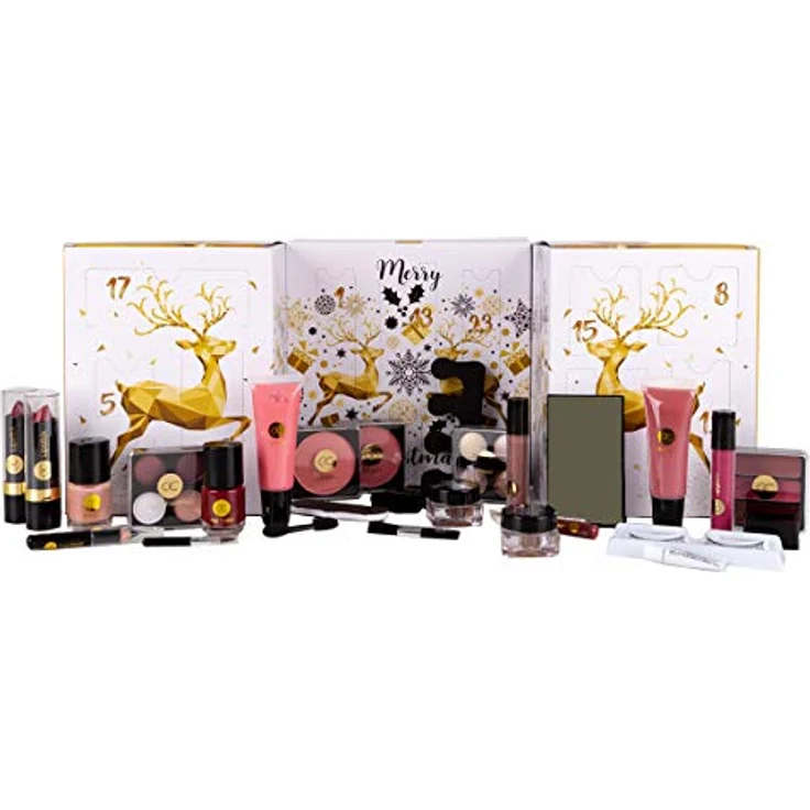 accentra Beauty-Adventskalender Schminke mit 24 Make-up Kleinigkeiten für perfektes Styling im Advent, umfangreiches Schmink-Set vom Kosmetik-Spiegel bis zum Zehenspreizer – Bild 3