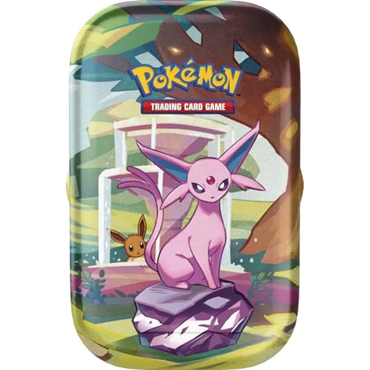 Pokémon Pokémon-Sammelkartenspiel: Mini-Tin-Box Karmesin & Purpur – Prismatische Entwicklungen: Psiana (2 Boosterpacks & 1 Münze) mit fantastischer Psiana-Illustration – Bild 2