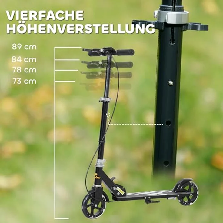 AIYAPLAY Kickscooter für Kinder, höhenverstellbar mit leuchtenden Rädern, klappbar, für 3-8 Jahre, bis 50 kg, mit Doppelbremse, sicherer Fahrspaß – Bild 3