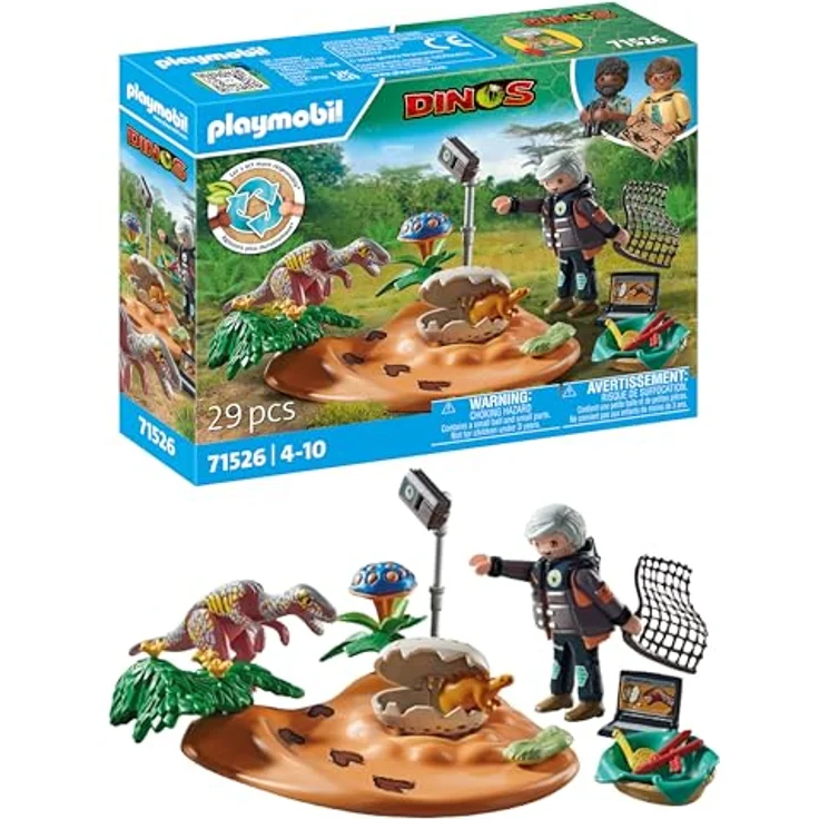 Playmobil® Konstruktions-Spielset Stegosaurusnest mit Eierdieb (71526), Dinos, (29 St), Made in Europe – Bild 2